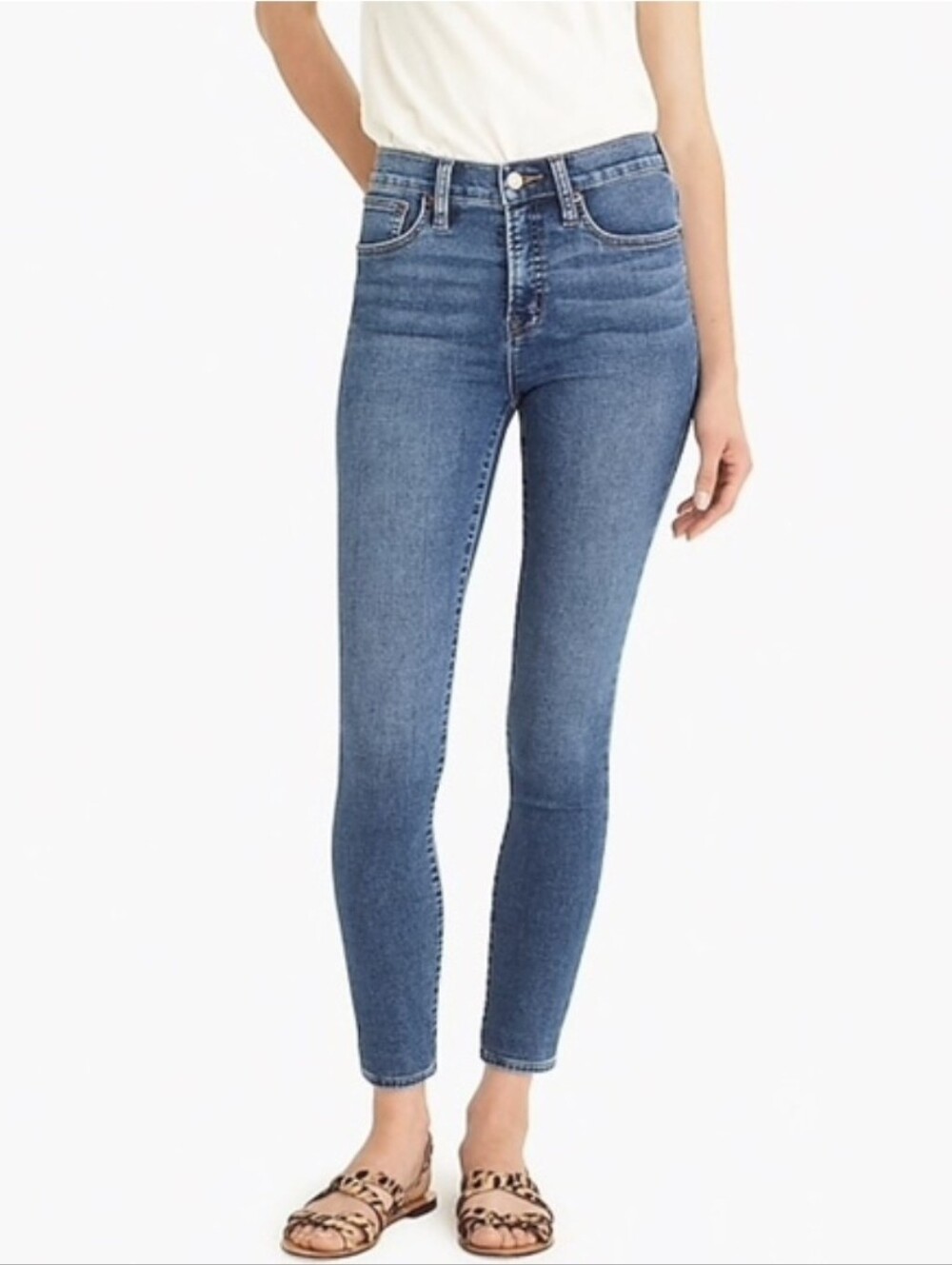 J.CREW 9" High Rise Toothpick Denim Blue Jeans